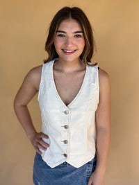 Everyday Edge Denim Vest - Risen