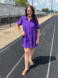 Final Score Button Front Dress