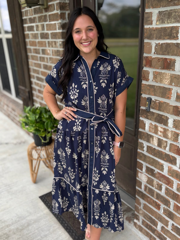 Seasonal Stroll Button Front Dress
