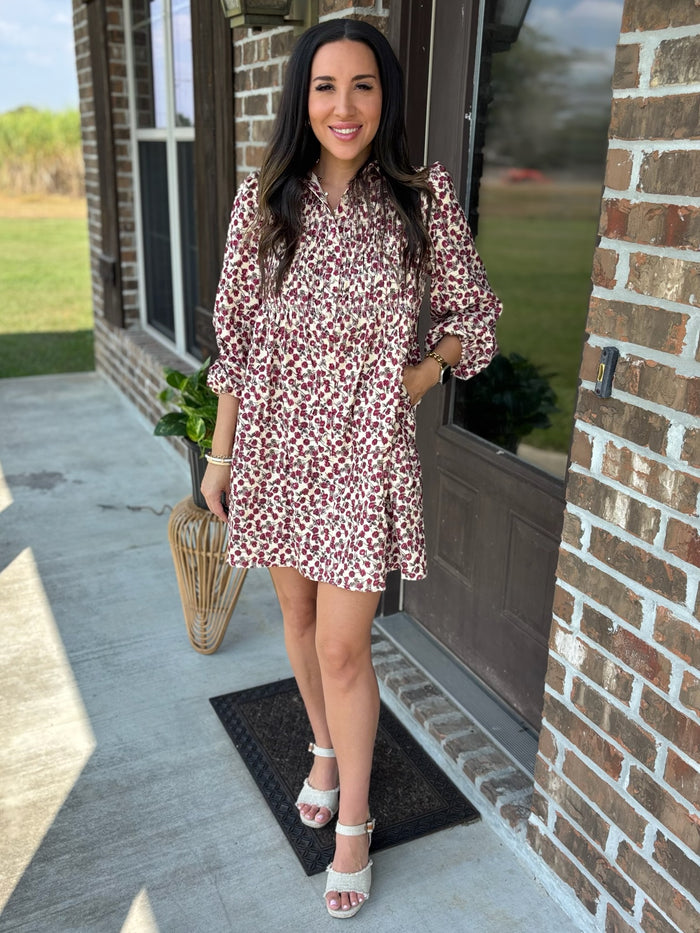 Rustic Rose Corduroy Dress