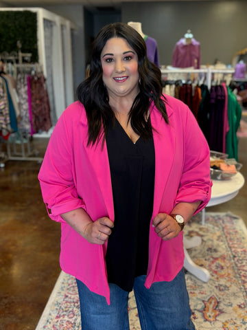 Pink Blazer - Plus