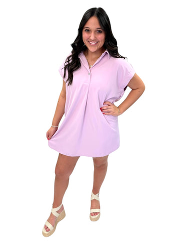 Too Cool Collared Dress - Lavender