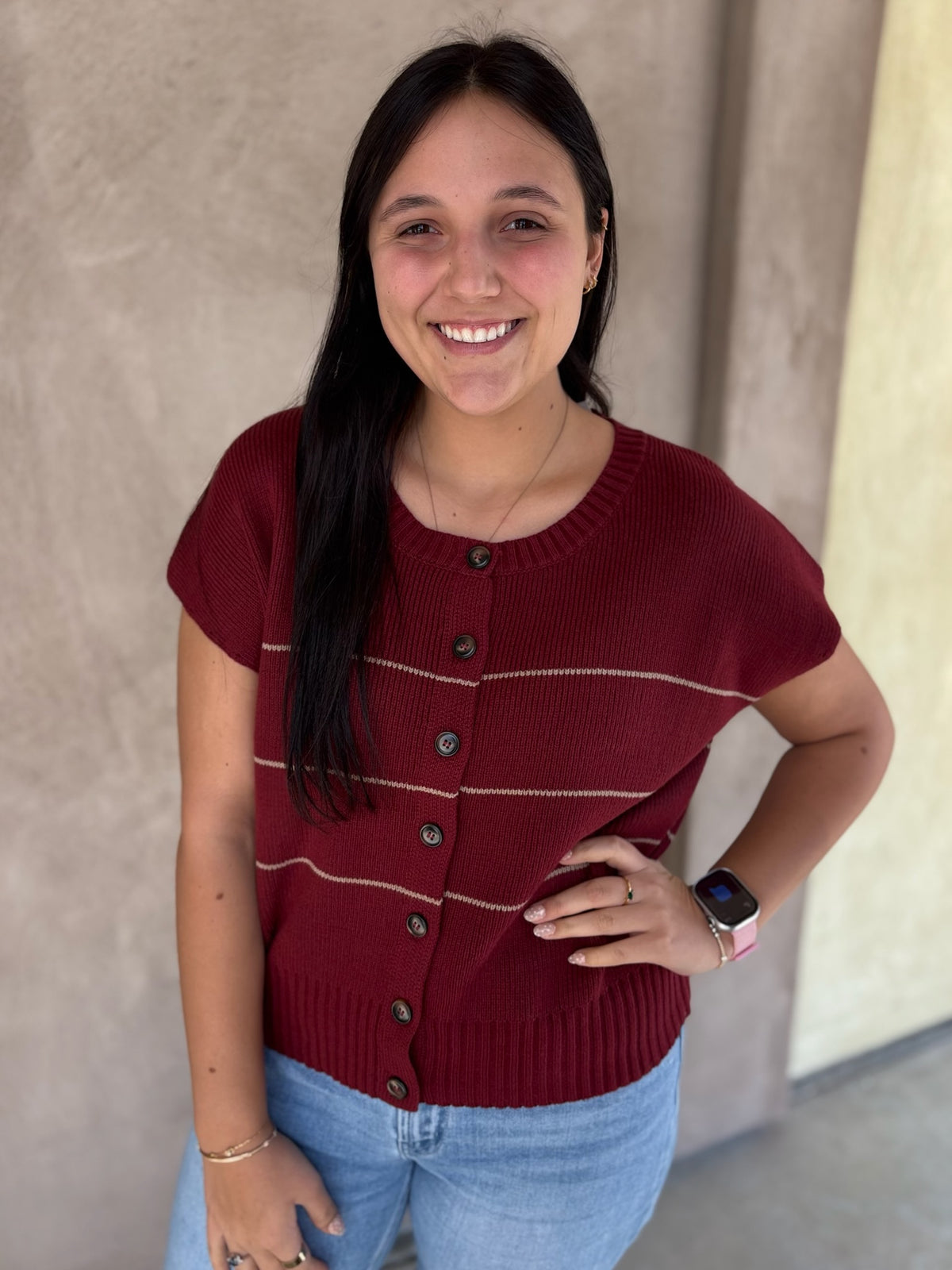 Cranberry Cutie Short Sleeve Cardigan