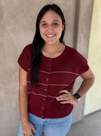 Cranberry Cutie Short Sleeve Cardigan