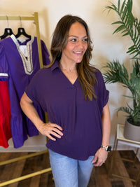 Geaux-To Collared Top