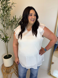 Stylish Soiree Cap Sleeve Top - Plus