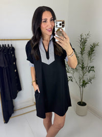 Classic Contrast Dress