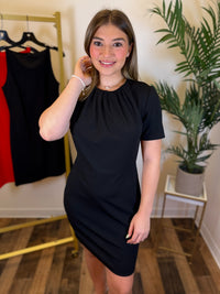 Poised in Pleats Mini Dress