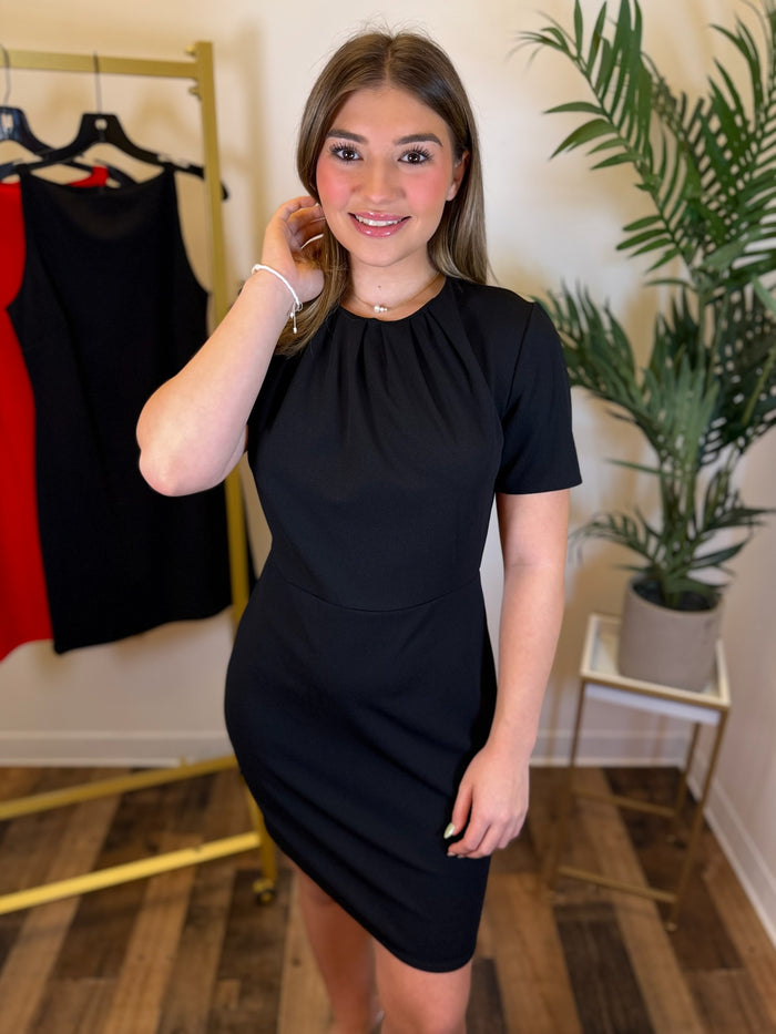 Poised in Pleats Mini Dress