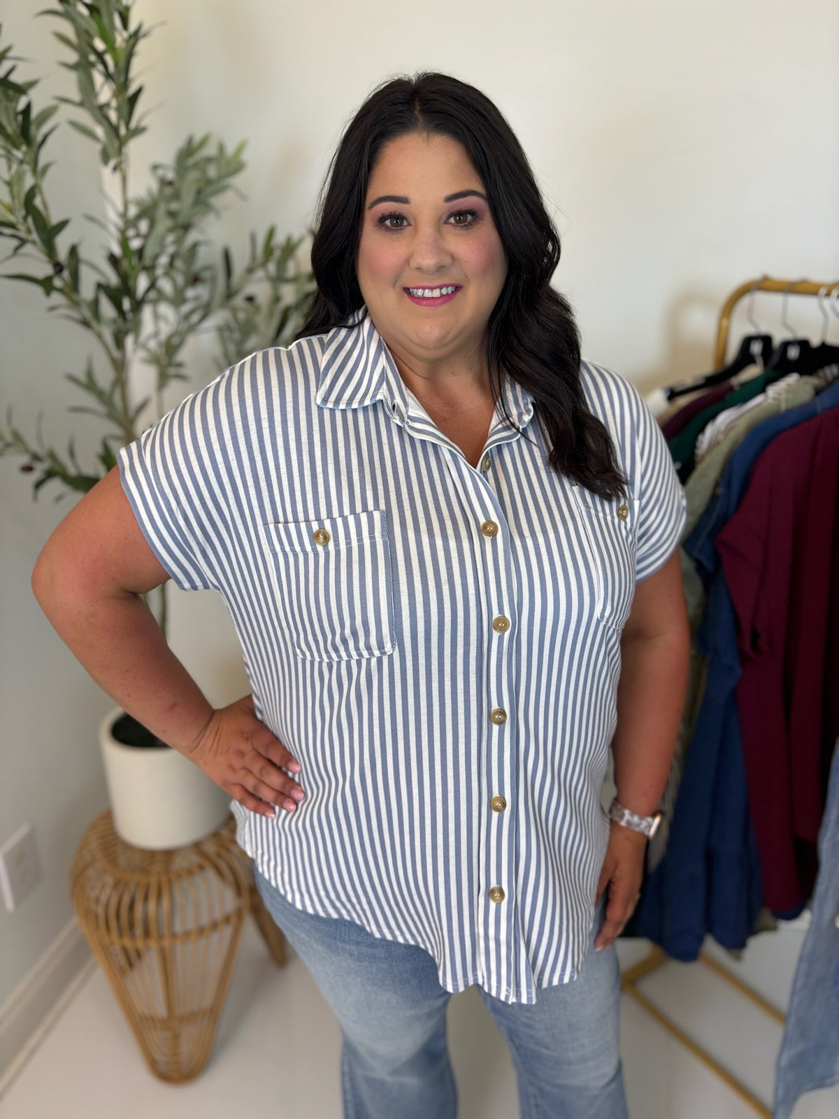 Easy Escape Striped Top - Plus