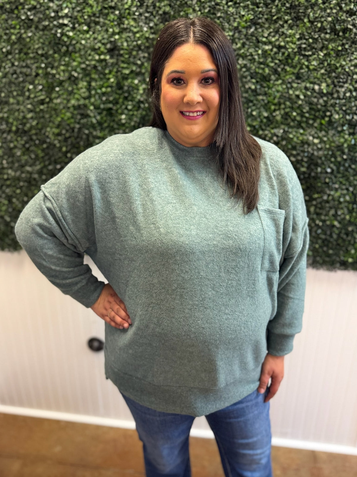 Misty Morning Pocket Top - Plus