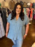 In the South Chambray Top - Plus