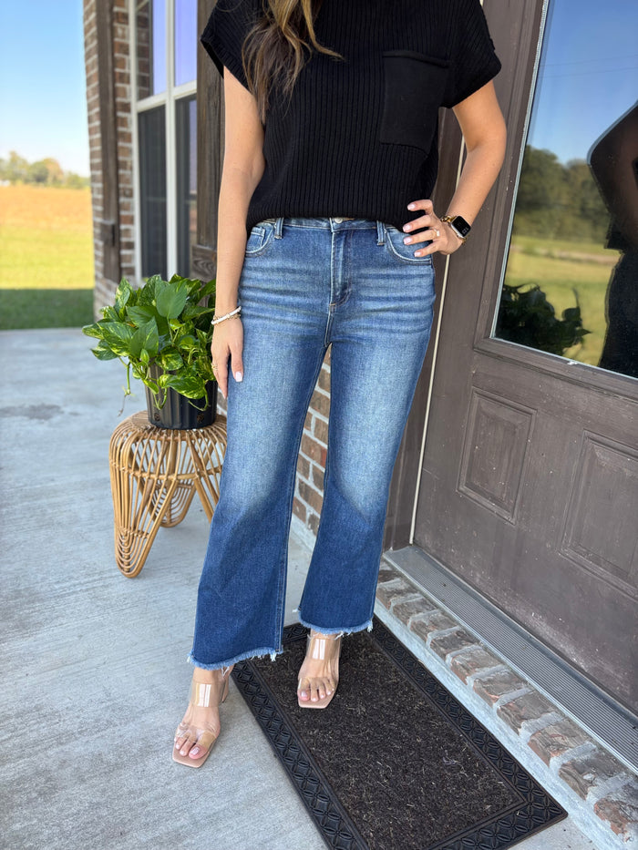 Haven High Rise Crop Straight Jean