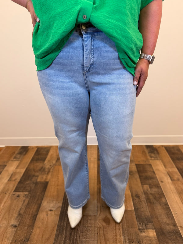 Ashlyn Tummy Control Crop Straight Jean - Risen (Plus)