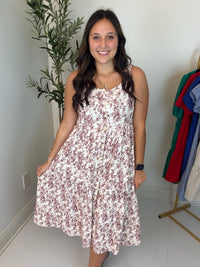 Countryside Style Dress - Burgundy