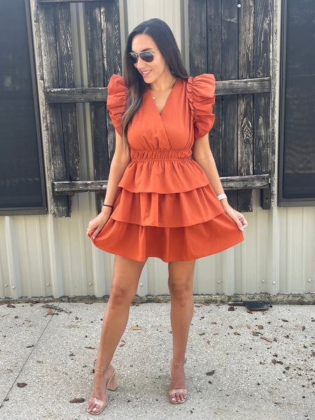 Sipping Cider Ruffle Dress
