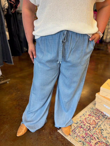 Coastal Couture Chambray Pant - Plus