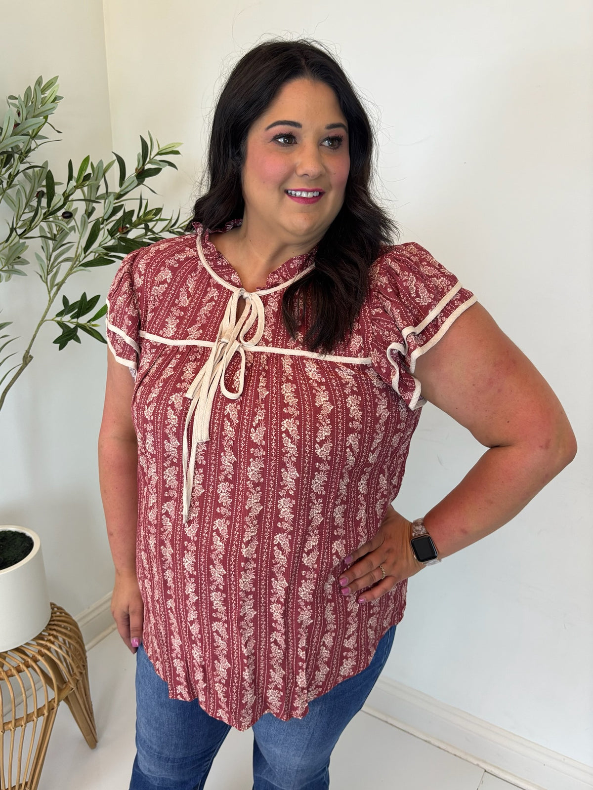 Mulberry Moment Floral Blouse - Plus