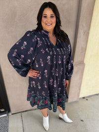 Rustic Reverie Floral Dress - Plus