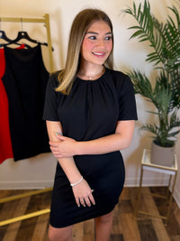 Poised in Pleats Mini Dress
