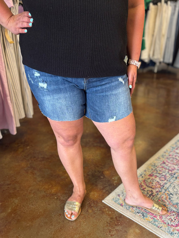 Sonny High Rise Denim Short - Risen (Plus)