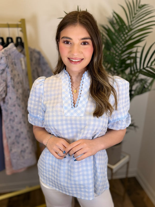 Gentle Breeze Gingham Top