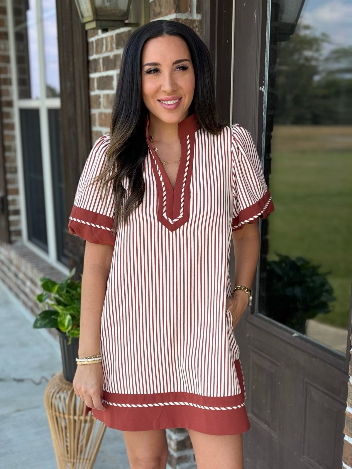 Whispering Pines Striped Dress