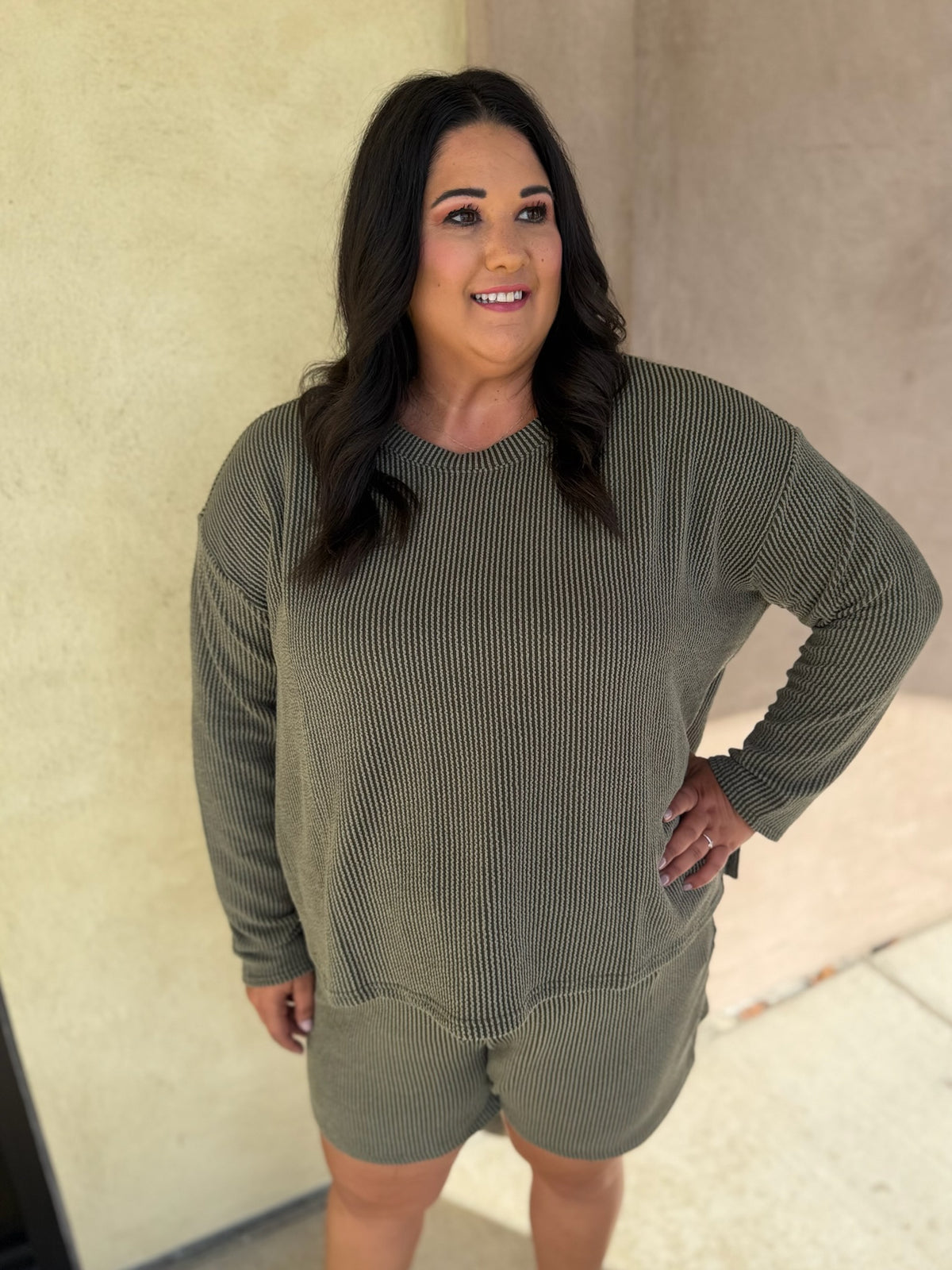 Stay Awhile Ribbed Set - Plus