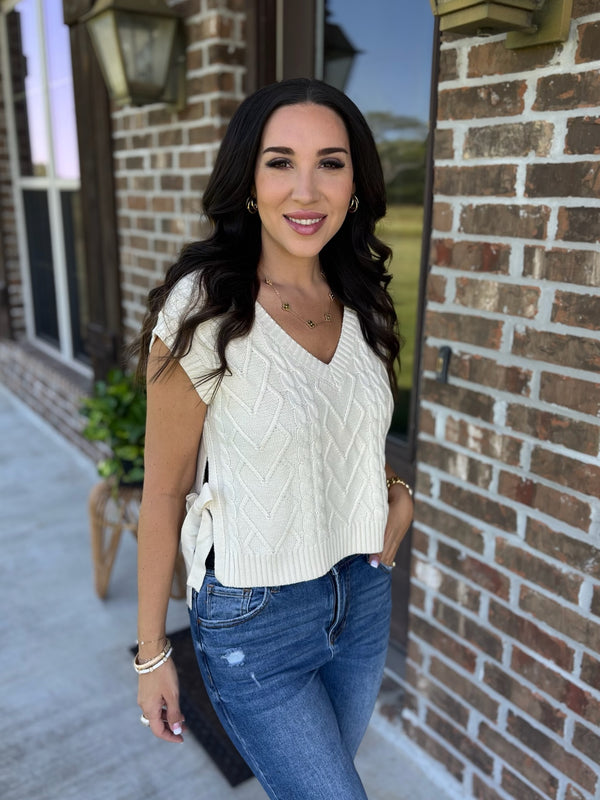 Changing Skies Cable Knit Top