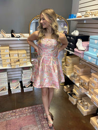 Rosé Reverie Jacquard Dress