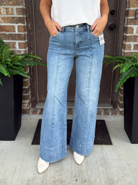 Alma Ankle Wide Flare Tummy Control Jean - Risen