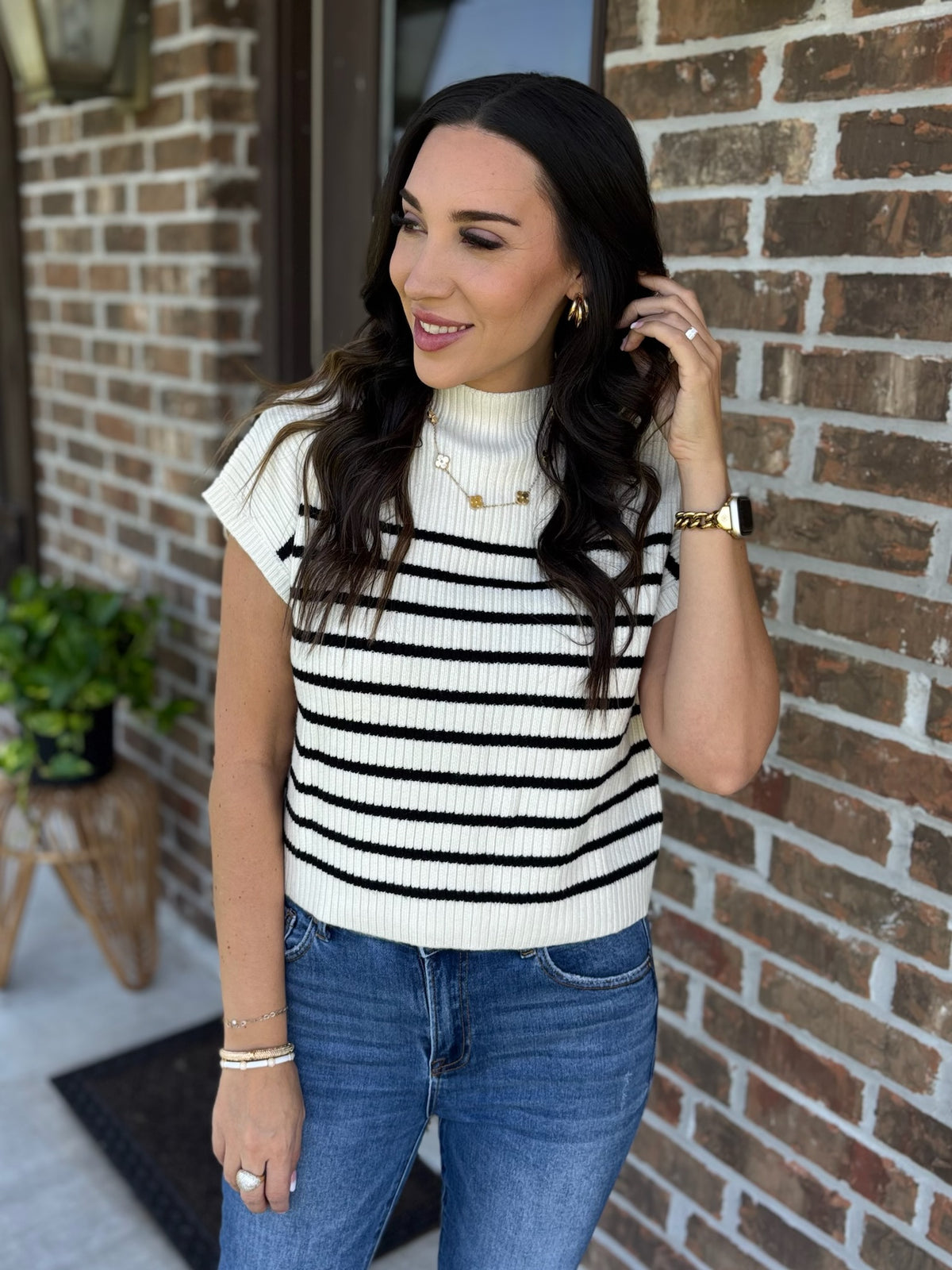 Cafe Society Striped Top