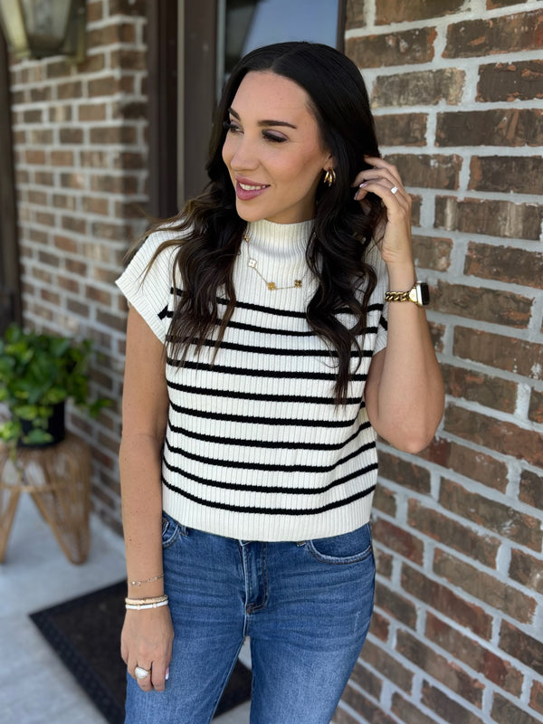 Cafe Society Striped Top