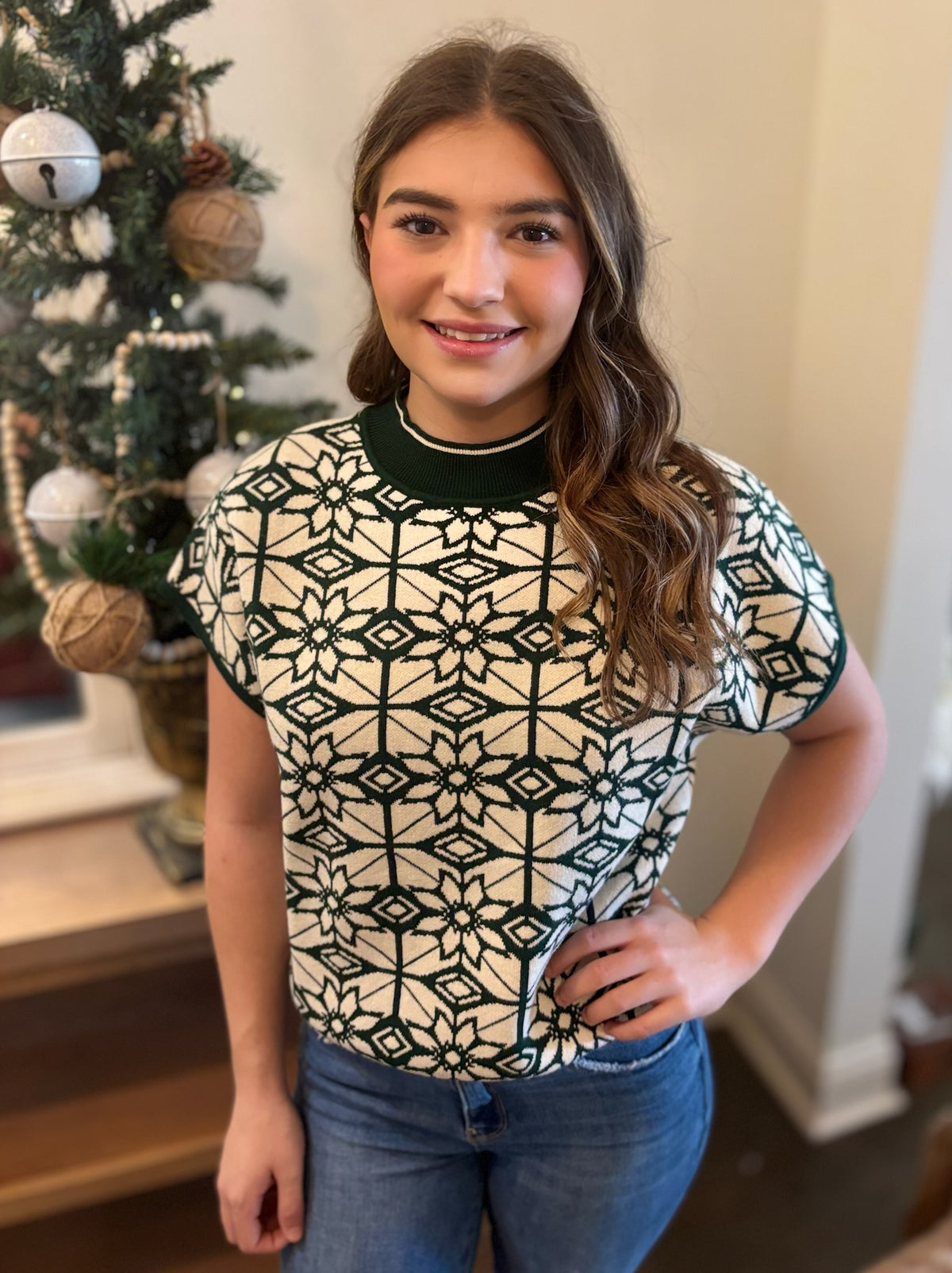 Mistletoe Magic Mock Neck Sweater