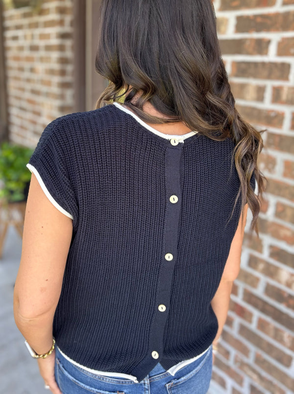 Barcelona Bound Button Back Top