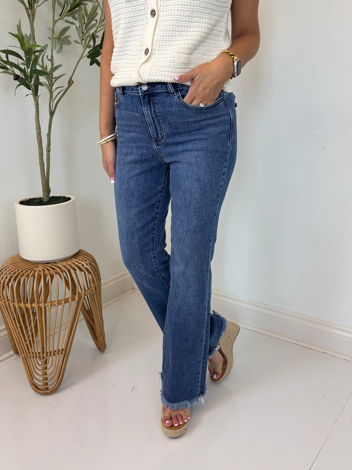 Baylor Bootcut Fray Hem Jean - Judy Blue