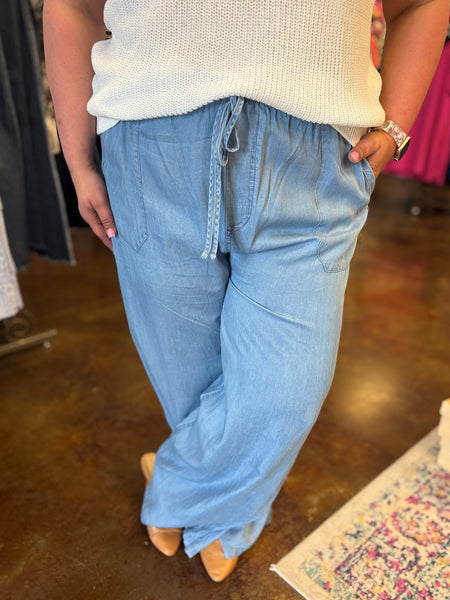 Coastal Couture Chambray Pant - Plus