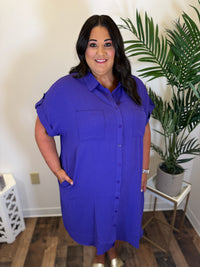 Tailgate Time Button Front Dress - Plus