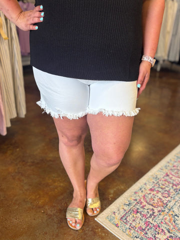 Frances Frayed Denim Short - Risen (Plus)