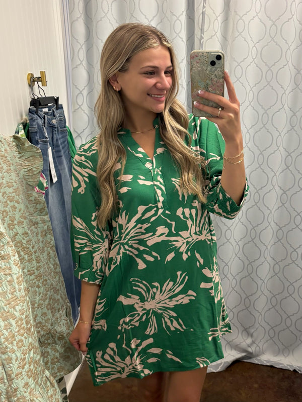 Paradise Split Neck Dress
