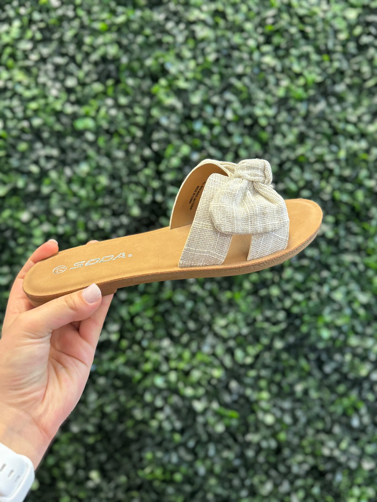 Linen Bow Sandal