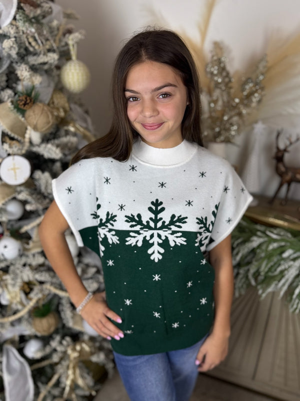 Snow Kissed Short Sleeve Sweater