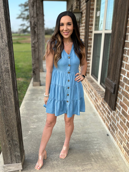 Sunshine Season Chambray Dress