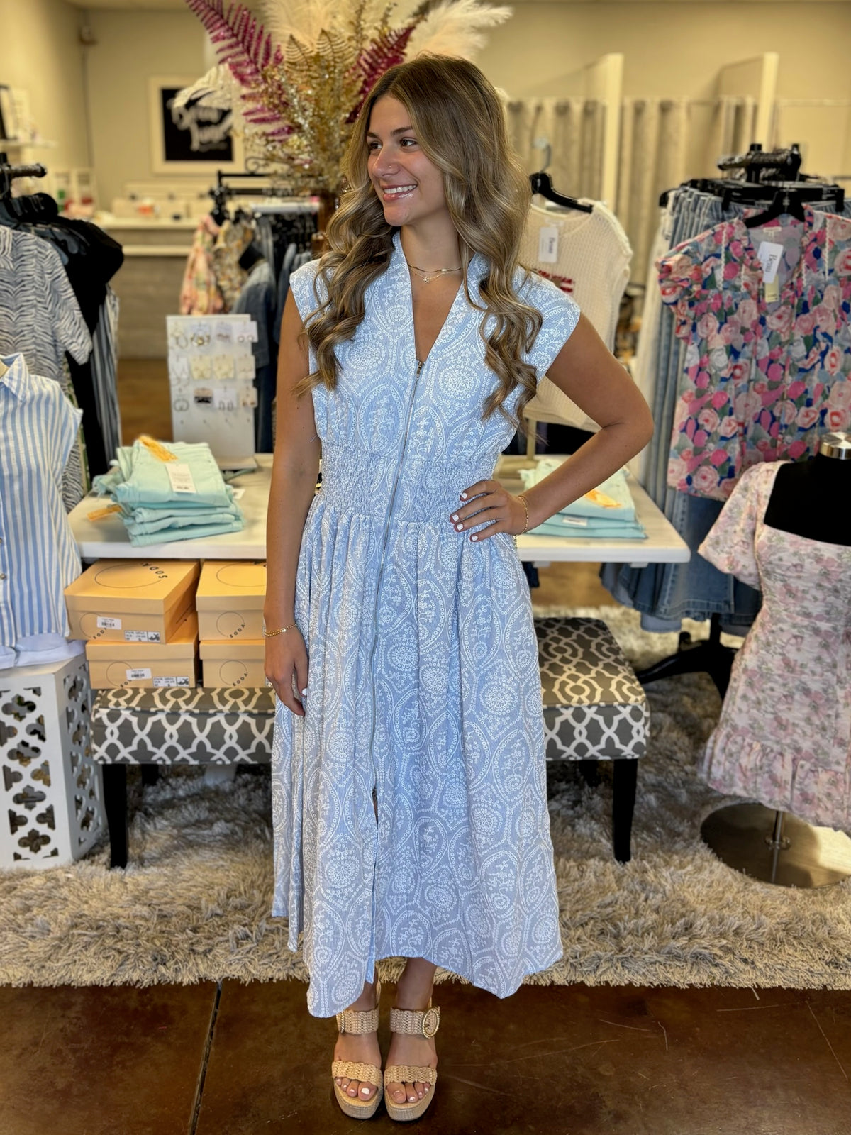 In the Clouds Eyelet Dress