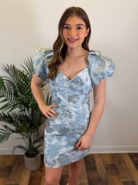 Something Blue Jacquard Dress