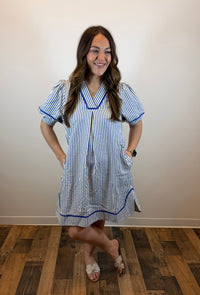 Blue Horizon Striped Dress