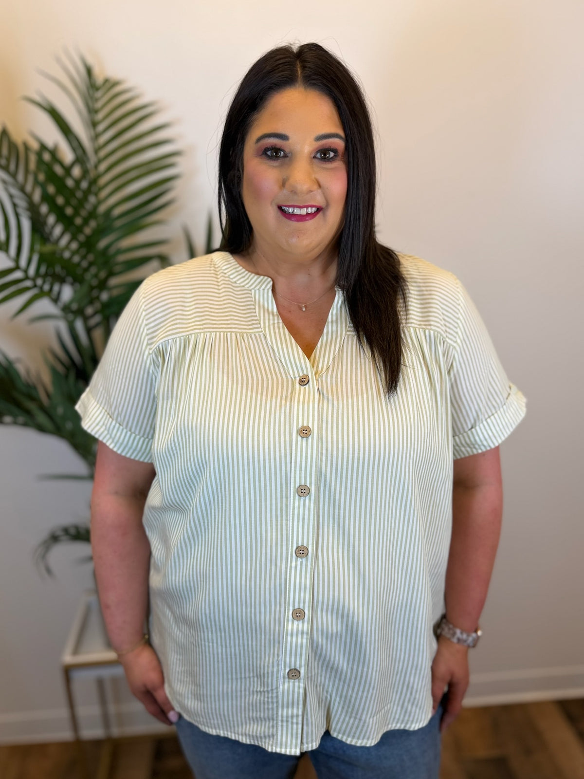 Spring Grove Button Front Top - Plus