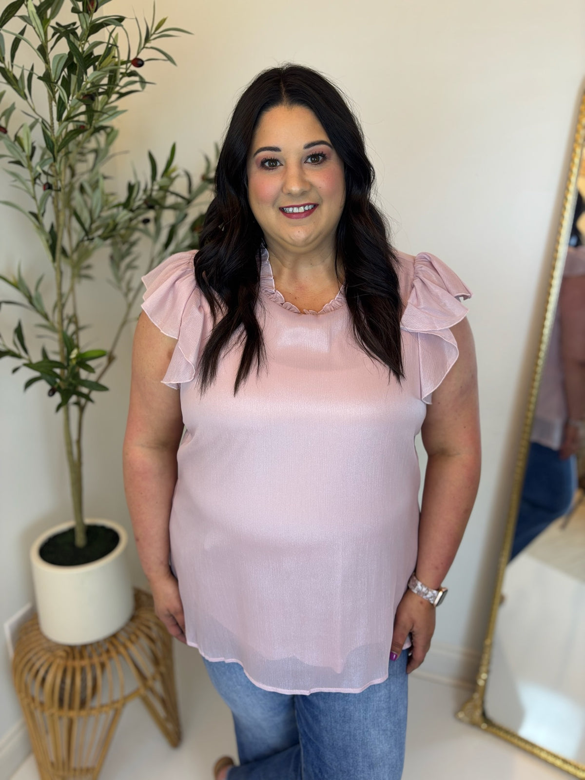 Stylish Soiree Cap Sleeve Top - Plus