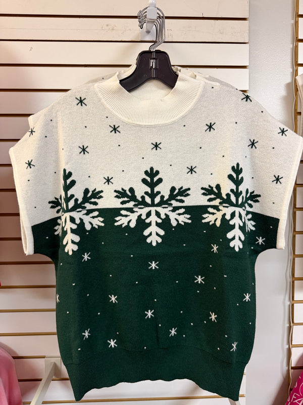 Snow Kissed Short Sleeve Sweater