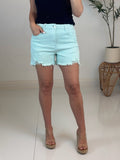 Distressed Mint Denim Short - Risen